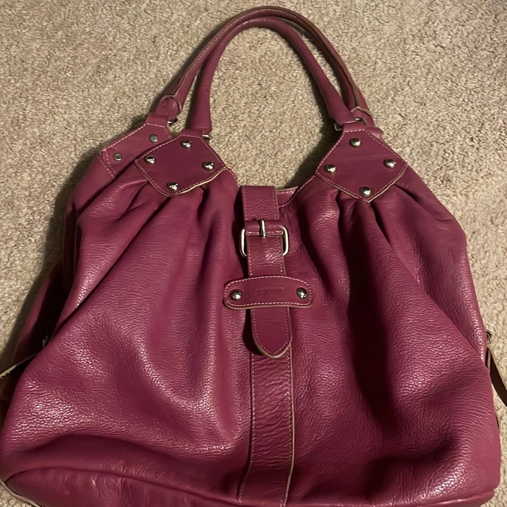 Prune leather Shoulder purse